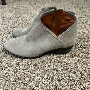 Lucky Brand Gray Suede Ankle Boots